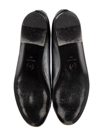 Chanel Interlocking CC Logo Leather Ballet Flats