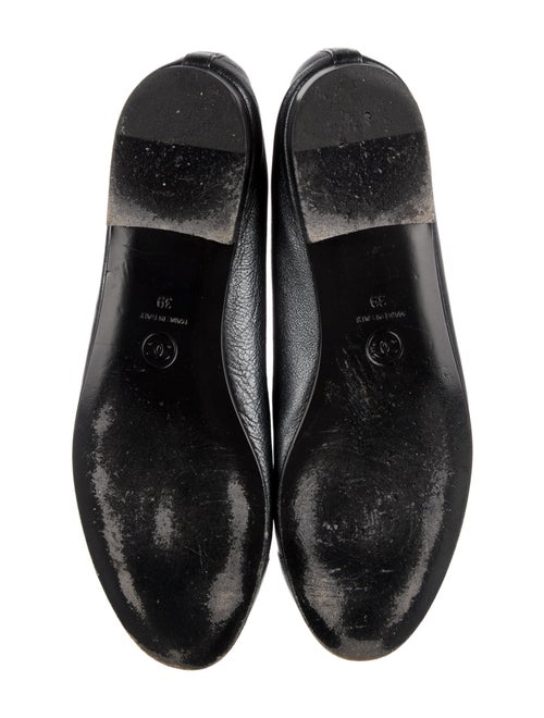 Chanel Interlocking CC Logo Leather Ballet Flats