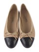 Chanel Interlocking CC Logo Leather Ballet Flats