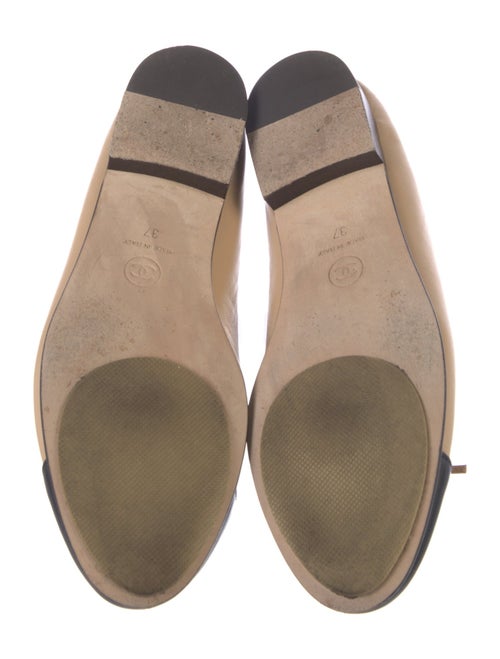 Chanel Interlocking CC Logo Leather Ballet Flats