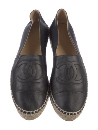 Chanel Interlocking CC Logo Lambskin Espadrilles