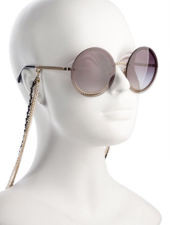 Chanel Interlocking CC Logo Round Sunglasses