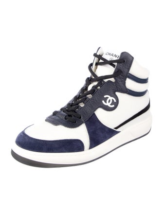 Chanel Interlocking CC Logo Mesh Wedge Sneakers