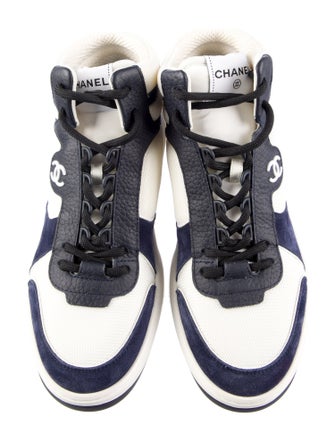 Chanel Interlocking CC Logo Mesh Wedge Sneakers