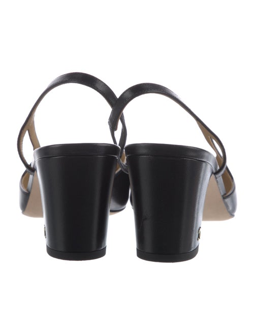 Chanel Interlocking CC Logo Leather Slingback Pumps