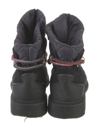 Chanel Interlocking CC Logo Suede Combat Boots