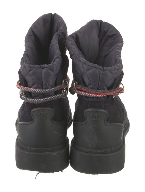 Chanel Interlocking CC Logo Suede Combat Boots