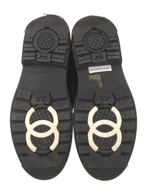 Chanel Interlocking CC Logo Suede Combat Boots