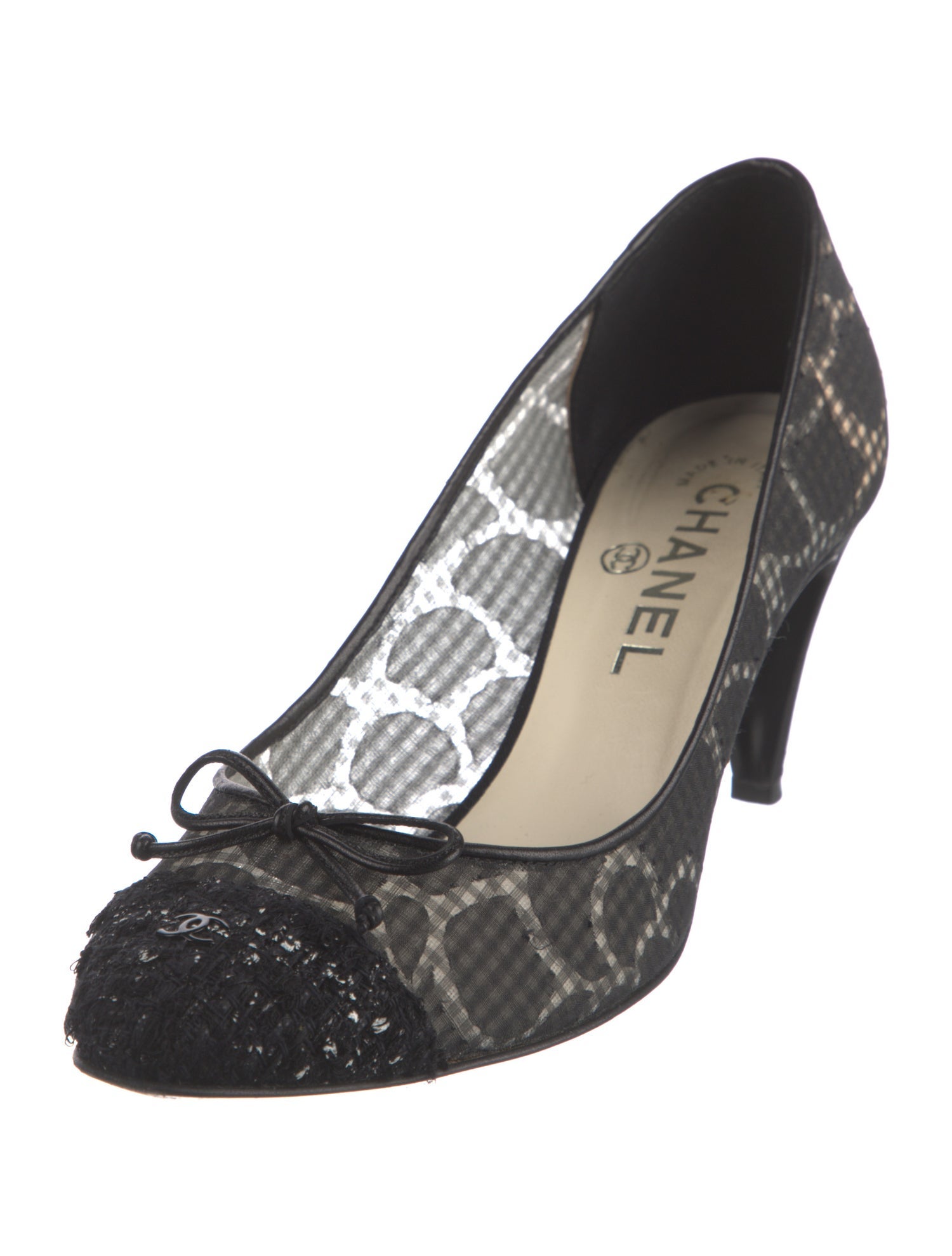 Chanel Interlocking CC Logo Mesh Pumps
