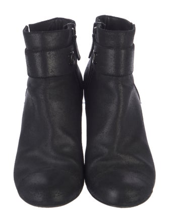 Chanel Interlocking CC Logo Suede Boots
