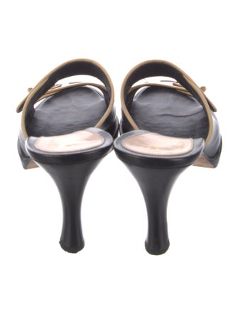 Chanel Interlocking CC Logo Leather Slides