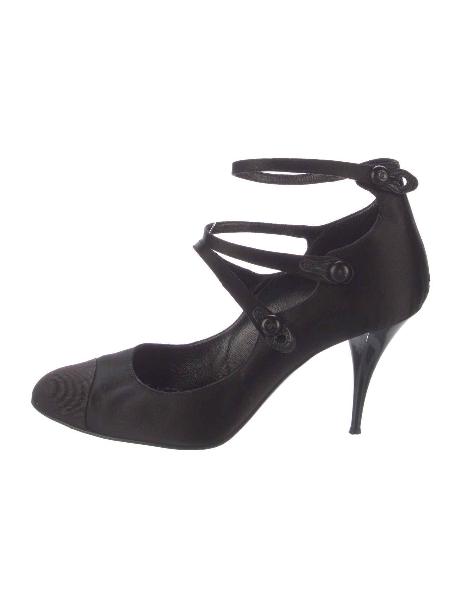 Chanel Interlocking CC Logo Satin Pumps