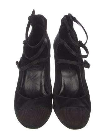 Chanel Interlocking CC Logo Satin Pumps