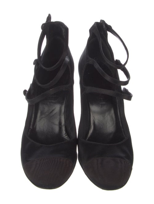 Chanel Interlocking CC Logo Satin Pumps