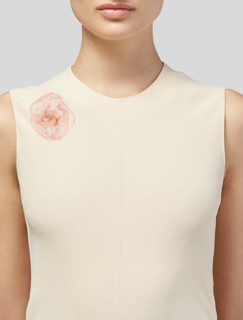 Chanel Silk & Feather Camellia Brooch