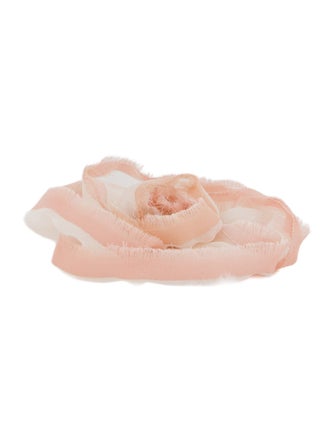 Chanel Silk & Feather Camellia Brooch