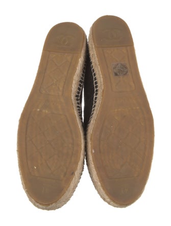 Chanel Interlocking CC Logo Tweed Espadrilles