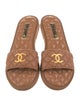 Chanel Interlocking CC Logo Leather Slides