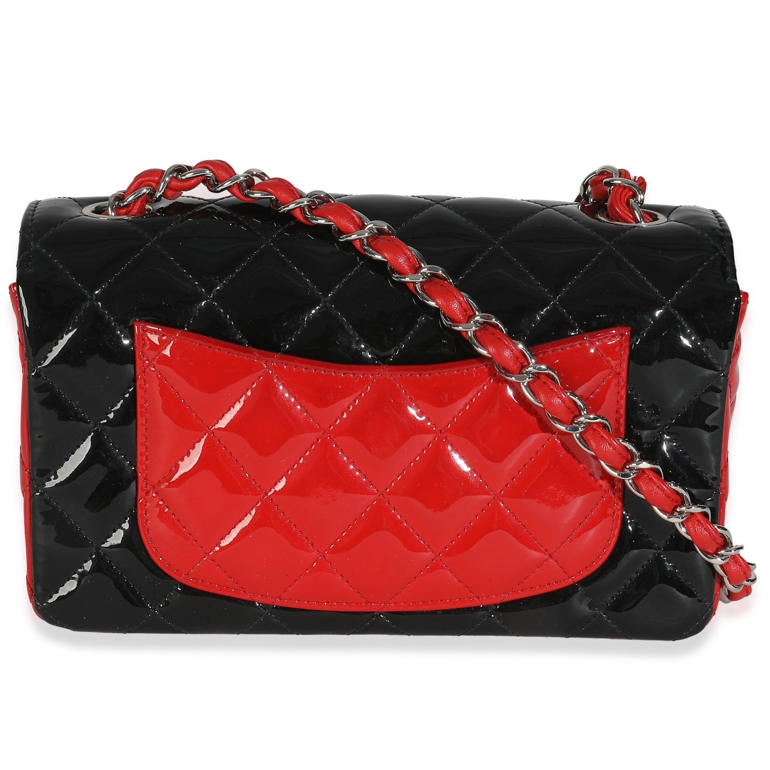 Chanel Rectangular Mini Patent Bicolor Flap Bag