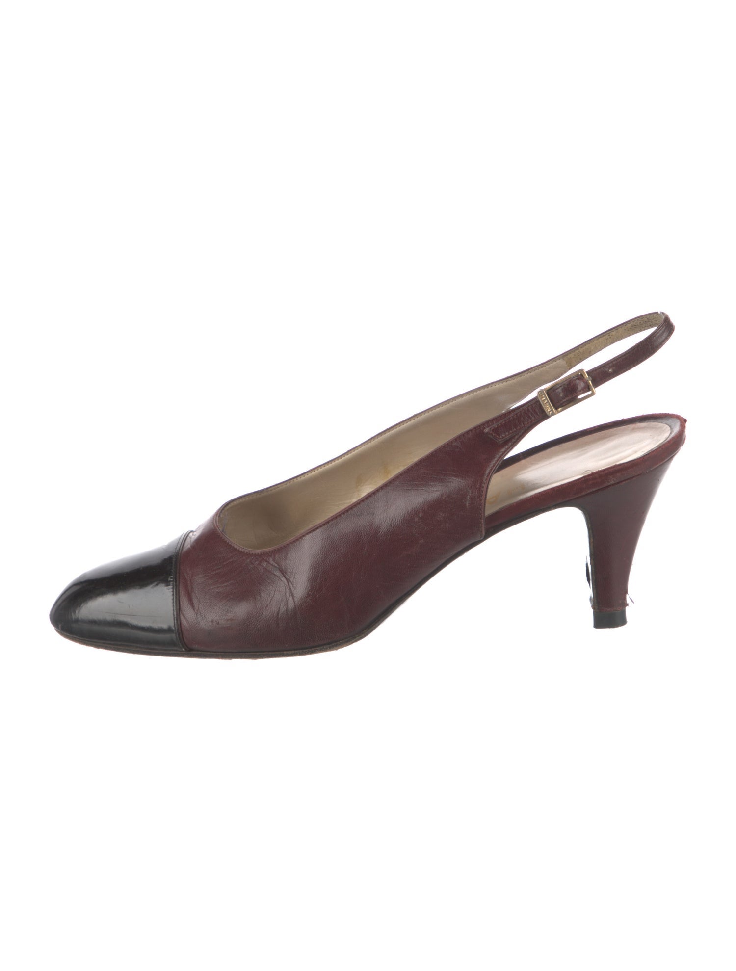 Chanel Vintage Interlocking CC Logo Slingback Pumps