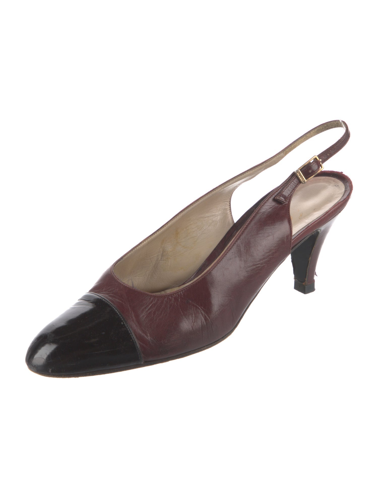 Chanel Vintage Interlocking CC Logo Slingback Pumps