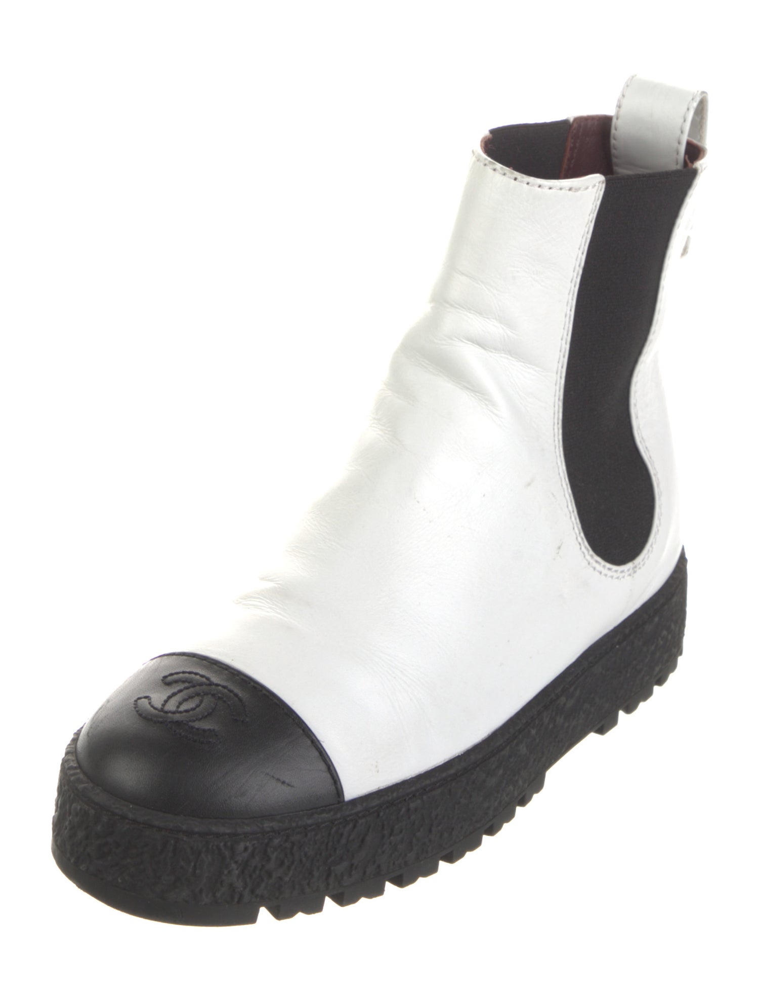 Chanel 2021 Interlocking CC Logo Chelsea Boots