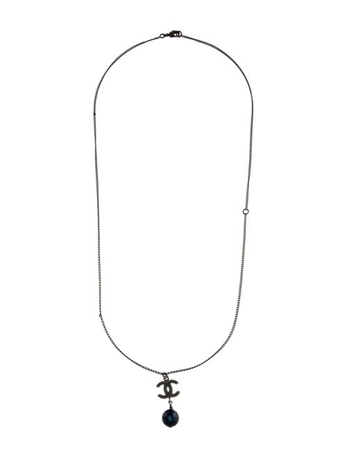 Chanel Resin Marble CC Pendant Necklace