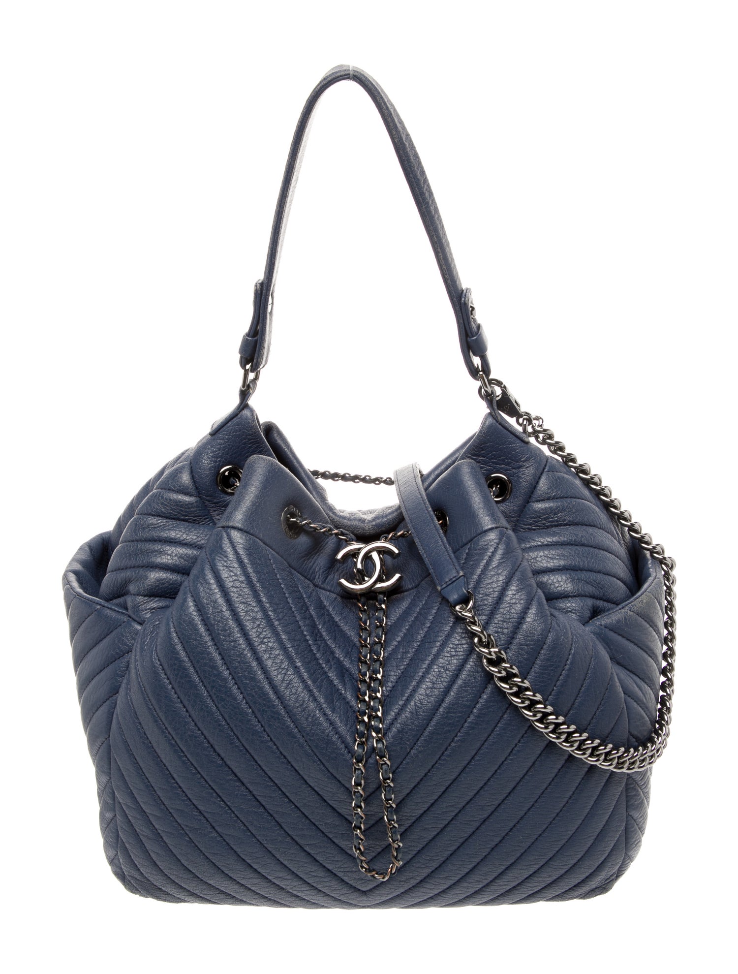 Chanel Chevron Chain Bucket Bag