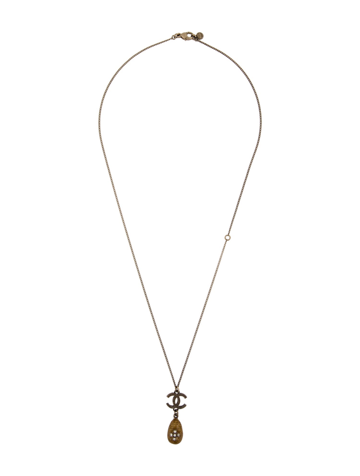 Chanel Strass & Resin CC Pendant Necklace