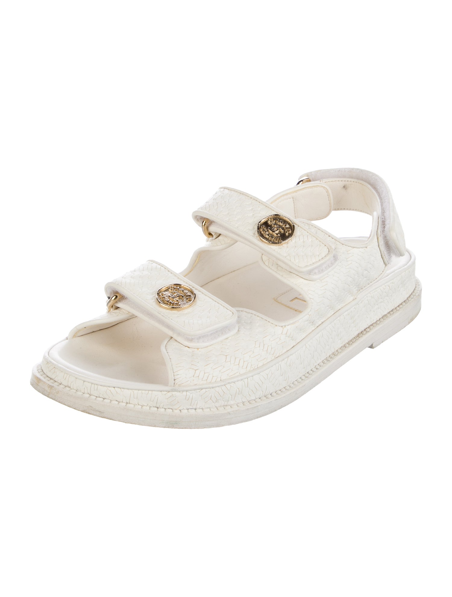 Chanel Gate No. 5 'Dad' Interlocking CC Logo Slingback Sandals