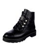 Chanel Faux Pearl Accents Calfskin Combat Boots