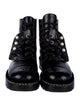 Chanel Faux Pearl Accents Calfskin Combat Boots