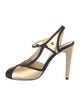Chanel Interlocking CC Logo Satin T-Strap Pumps