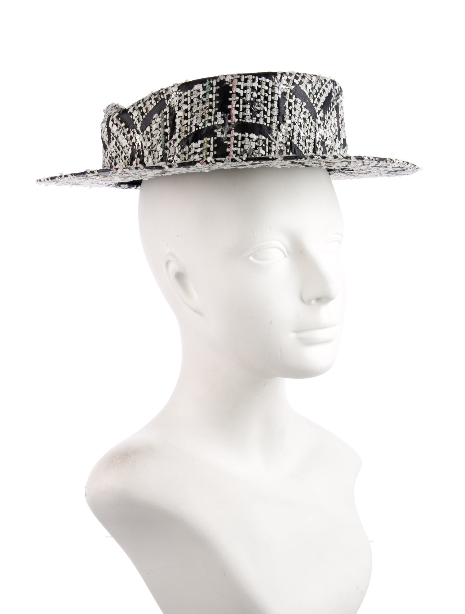 Chanel 2016 Tweed Boater Hat