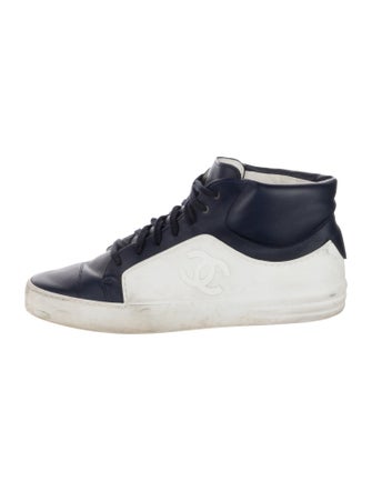 Chanel Interlocking CC Logo Leather Sneakers