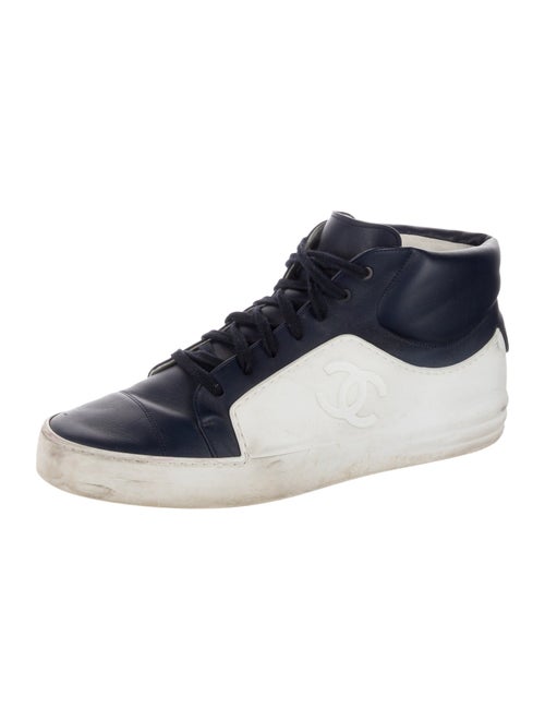 Chanel Interlocking CC Logo Leather Sneakers