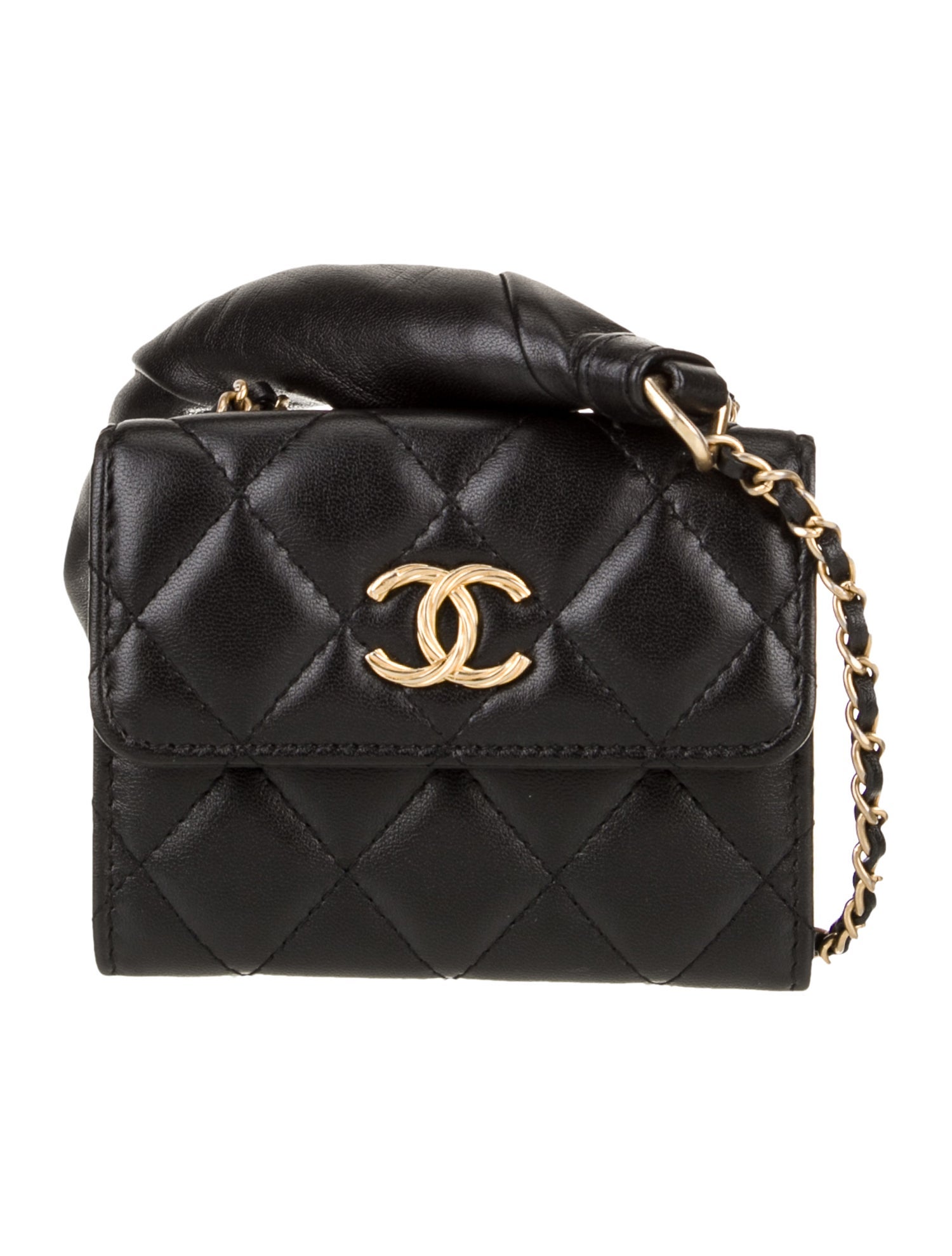 Chanel Quilted CC Card Holder w/ Chain