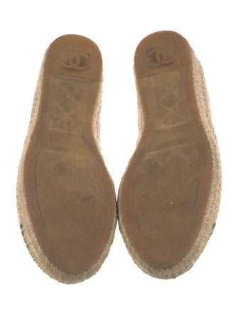 Chanel Interlocking CC Logo Leather Espadrilles