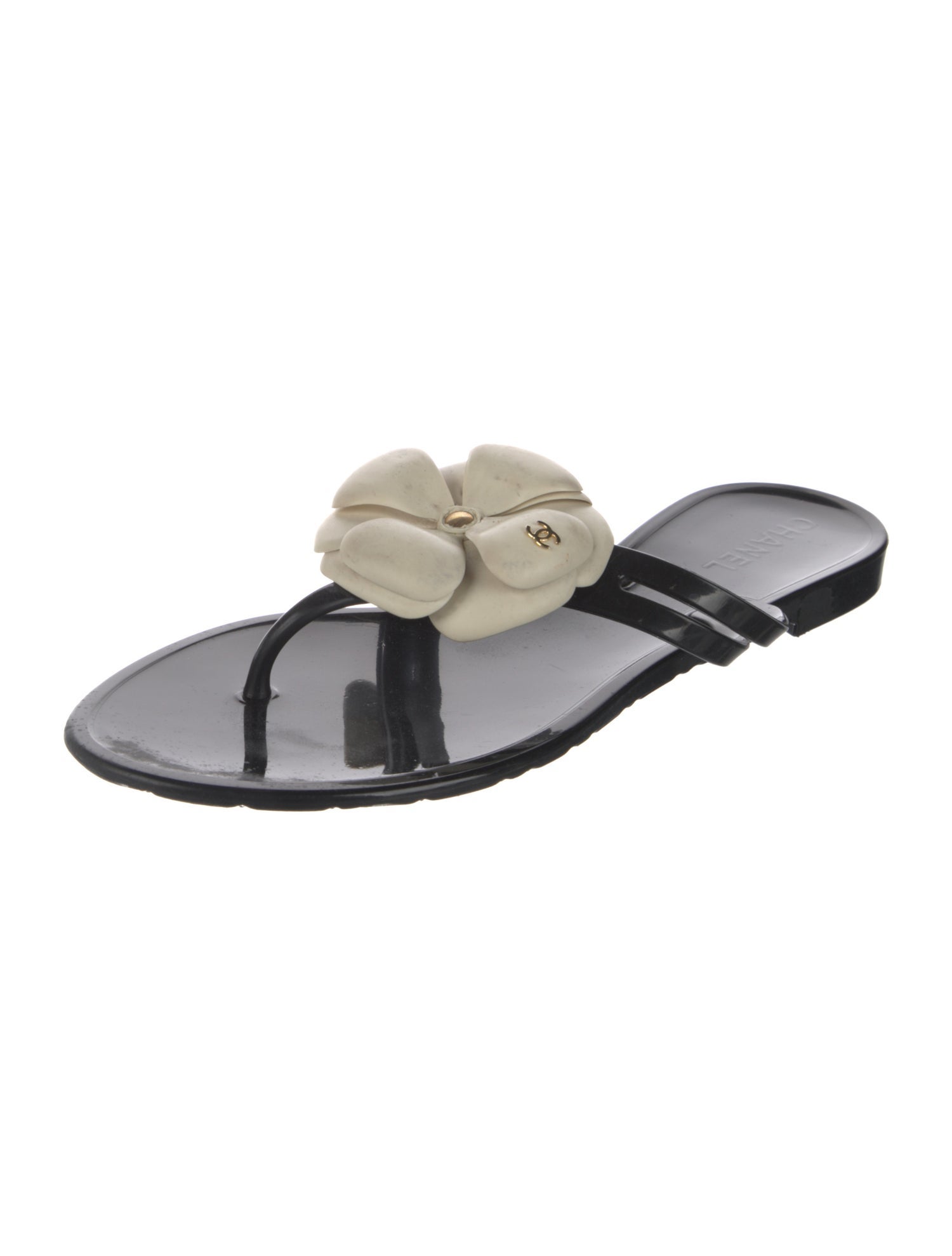 Chanel Vintage Interlocking CC Logo Flip Flops