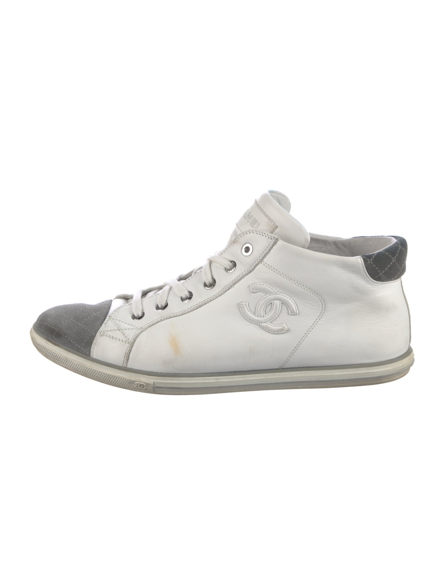 Chanel Interlocking CC Logo Leather Sneakers