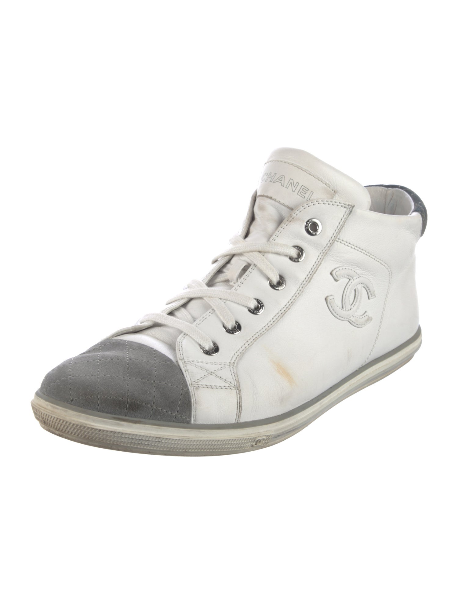 Chanel Interlocking CC Logo Leather Sneakers