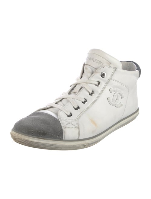 Chanel Interlocking CC Logo Leather Sneakers