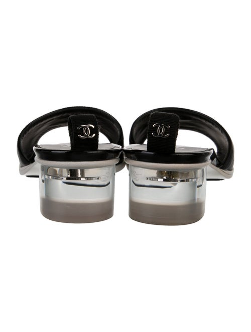 Chanel Interlocking CC Logo Leather Slingback Sandals