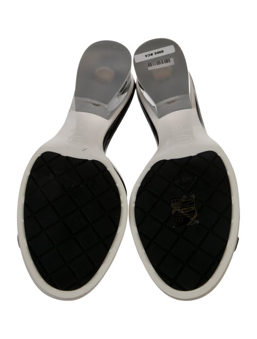 Chanel Interlocking CC Logo Leather Slingback Sandals