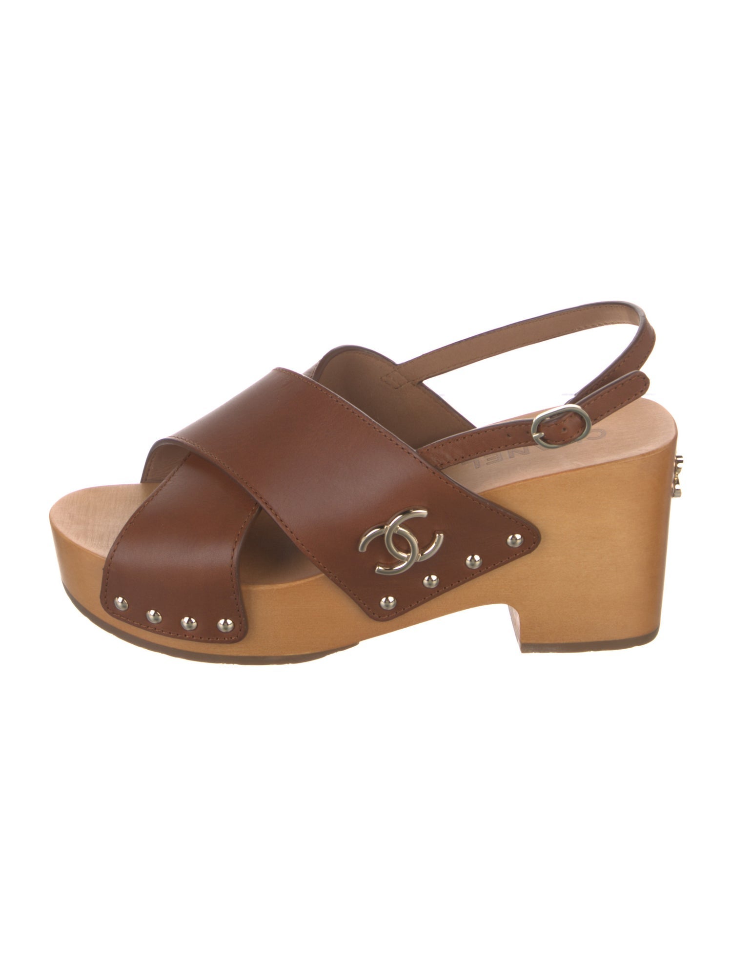 Chanel 2020 Interlocking CC Logo Slingback Sandals