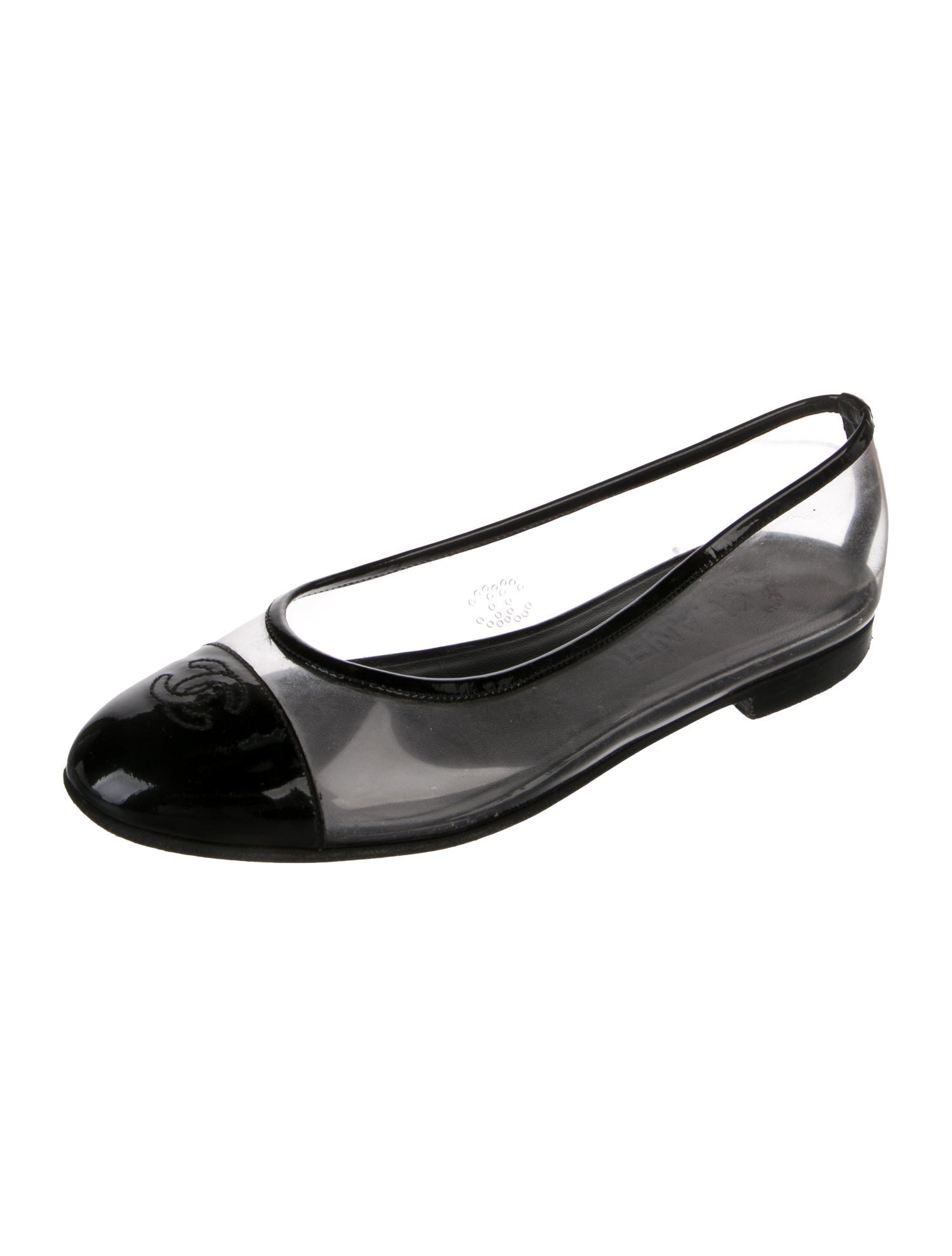 Chanel Interlocking CC Logo PVC Ballet Flats