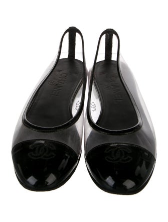 Chanel Interlocking CC Logo PVC Ballet Flats