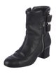 Chanel Interlocking CC Logo Leather Moto Boots