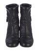 Chanel Interlocking CC Logo Leather Moto Boots