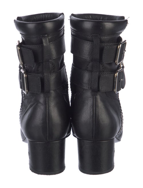 Chanel Interlocking CC Logo Leather Moto Boots